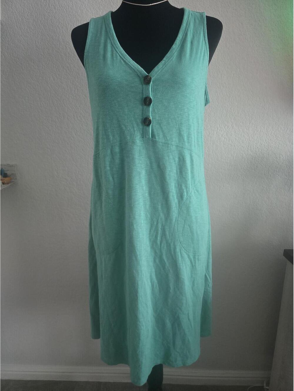 J.Jill Aqua Sleeveless Button Front Knit Midi Dress Size XS